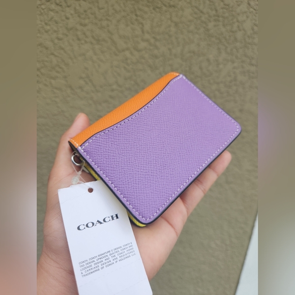 NWT Coach Brown Mini Wallet on a Chain in Colorblock - Picture 6 of 16